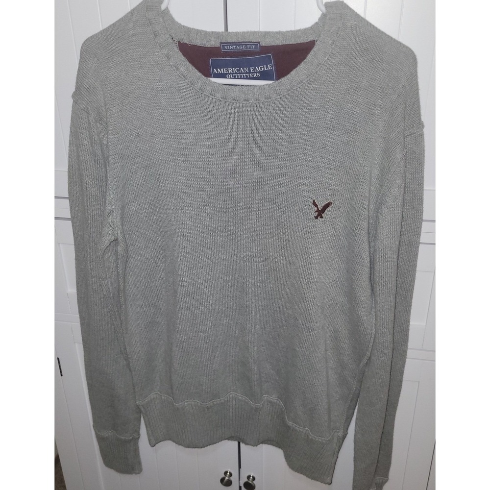 American Eagle Outfitters Mens Vintage Fit Gray Knit Sweater